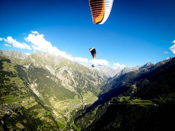 paraglider taking off Verbier